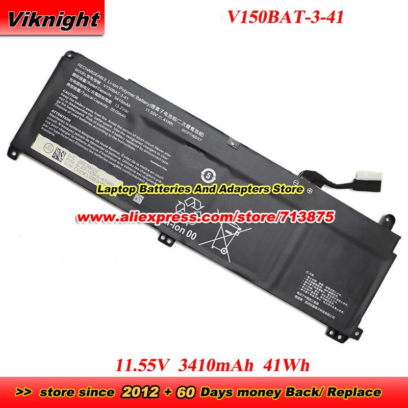 

V150BAT-3-41 Battery 11.55V 3410mAh 41Wh for Z7 Z8 G8 Series Z7-DA7NS Z8-DA7NP G8-DA7NT For Erazer Scout E20 S15C PNK NKV155P
