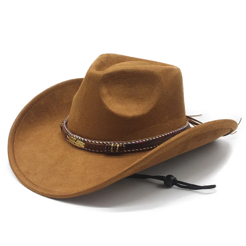 

Замшевая бархатная шляпа с широкими полями и ветрозащитным шнурком для мужчин и женщин, для активного отдыха, в стиле джаз, этническая шляпа