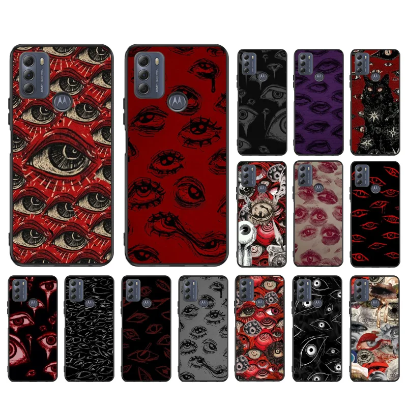 Scary Face Eyes Phone Case For Motorola Moto G84 G23 G24 G31 G32 G41 G51 G52 G53 G54 G71 G82 G42 G62 G200 G Play G Stylus Shell