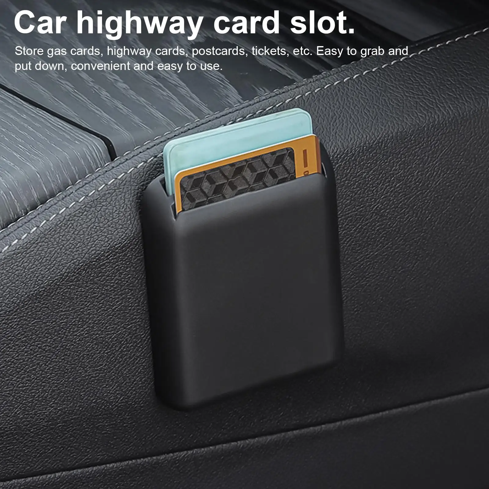 Car Card Organizer Adhesive Interior Receipt Storage Slot Registration Card Holder for Cars Sedans SUVs Trucks Pickups - view 2