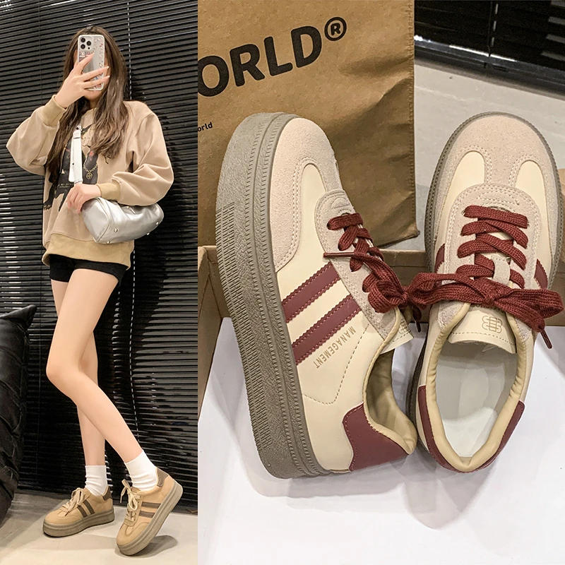 Classic Women's Brown Suede Sneakers,2025 Fashion Low-top Men's Skateboard Shoes, Comfortable Casual Vulcanized Sneakers