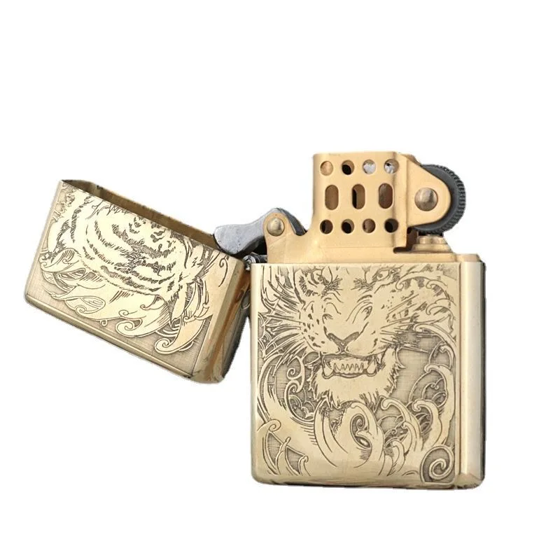 ZORRO Brass Kerosene Lighter Metal Personalized Classic Constantin Deep Carved Pattern Creative Men\'s Smoking Accessories