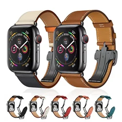 Correa de cuero genuino para Apple Watch, pulsera de 45mm, 44mm, 42mm, 46mm, 41mm, 49mm, Ultra iWatch 10, 9, 8, 7, 6, 5, 4, SE