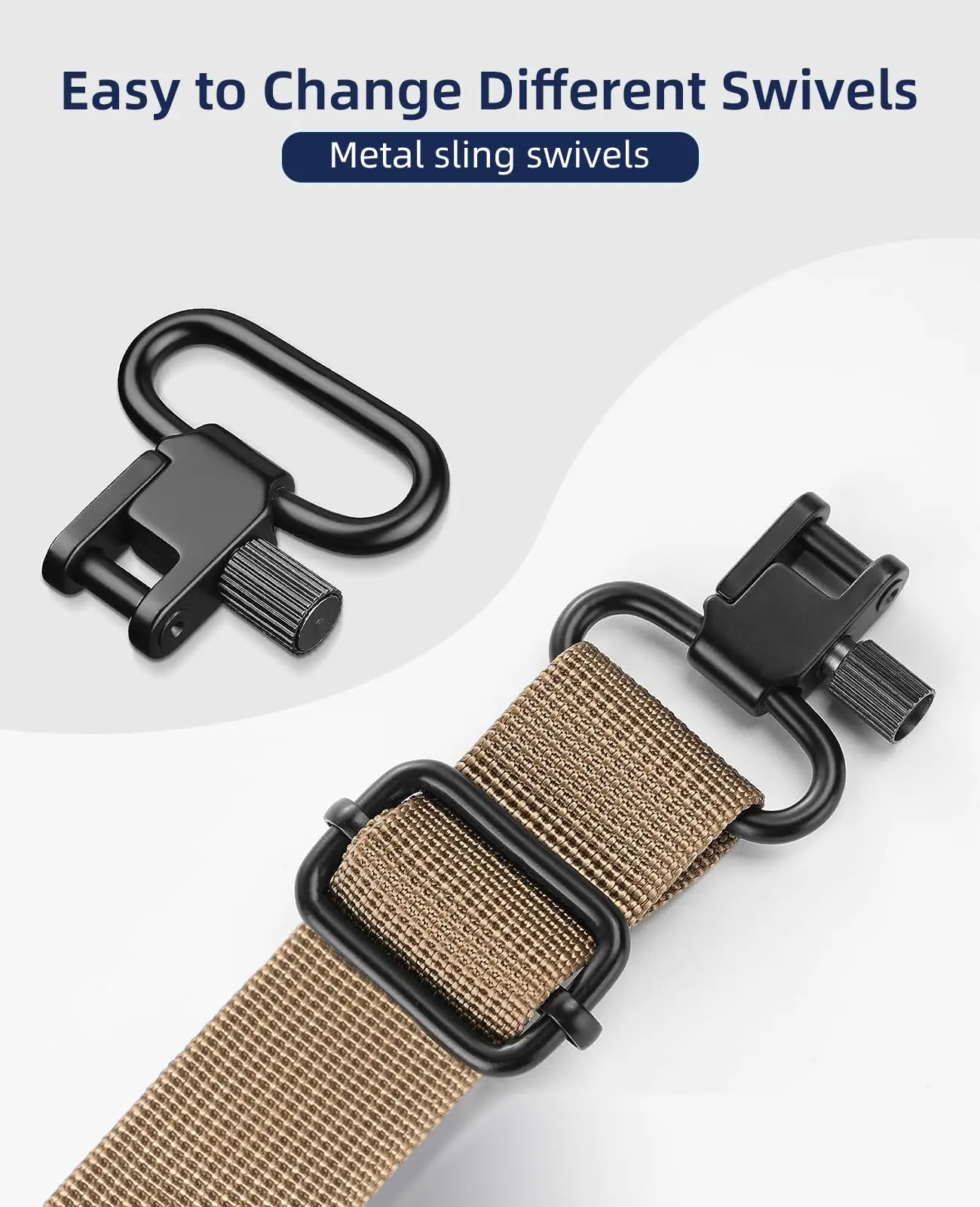 

EZshoot Two Point Sling with Removable Swivels Rifle Sling with Comfortable Neoprene Padded Gun Sling Strap for Outdoors