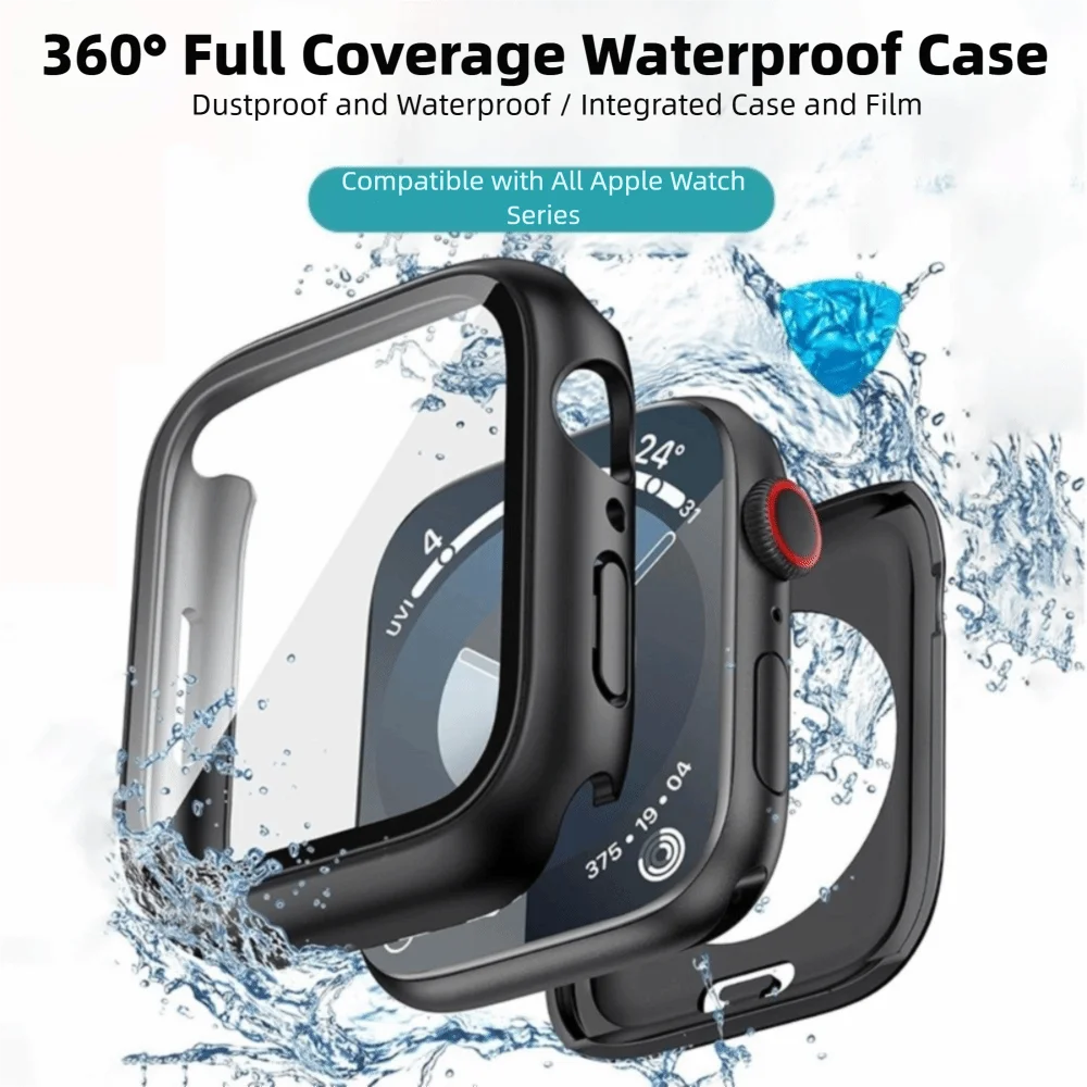حافظة ساعة أبل بتصميم مقاوم للماء تغطية كاملة واقي شاشة حماية ممتص للصدمات لساعة أبل 4/5/6/7/8/9SE/SE3 #3