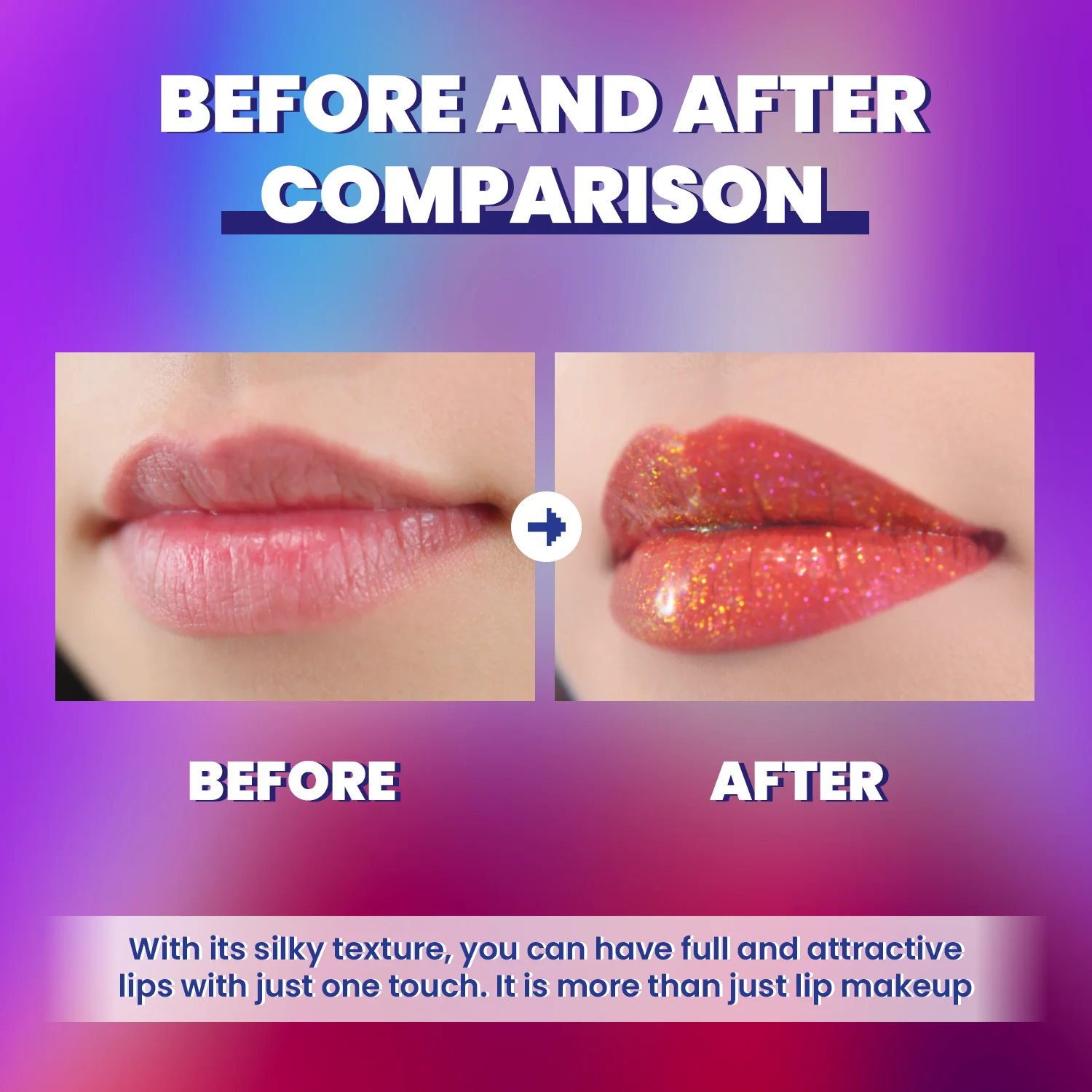 CHARMACY 2 in 1 glitter lip gloss Moisturing longstay duochrome lip glaze 8 color makeup for women