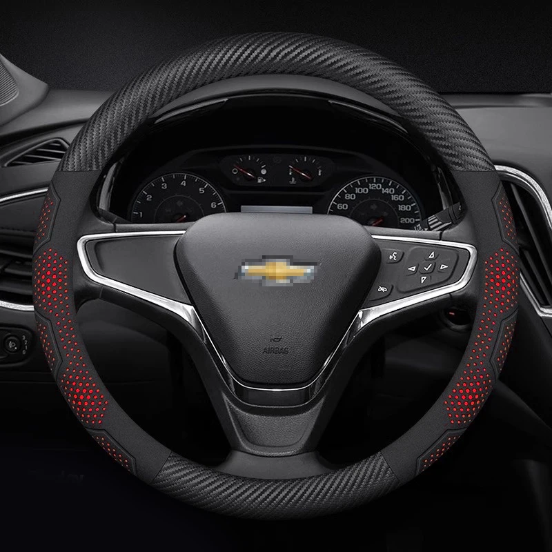 

Чехол на руль из карбона, замши и микрофибры для Chevrolet Cruze, Bolt, Aveo, Spark, Onix, Captiva, Cavalier. Автоаксессуары.