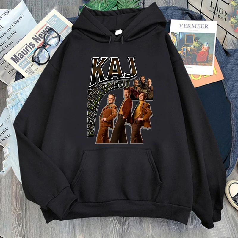 Y2K Kaz Bara Bada Bastu Suécia Eurovision 2025 Padrão Hoodies Moletom Casual Solto Pulôveres Unissex Criativo Estetica Fãs Tops #2