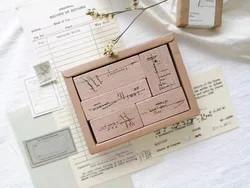 Vintage Strikethrough Wooden Rubber Stamp for DIY Scrapbooking Photo Album Card Making