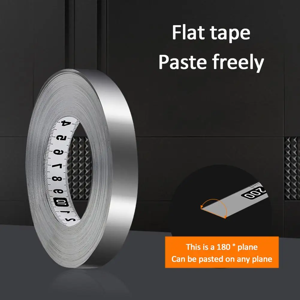 Self-Adhesive Measuring Tape Stainless Steel Workbench Ruler Adhesive Backed Tape Measure Metric Scale Rust-Proof Ruler