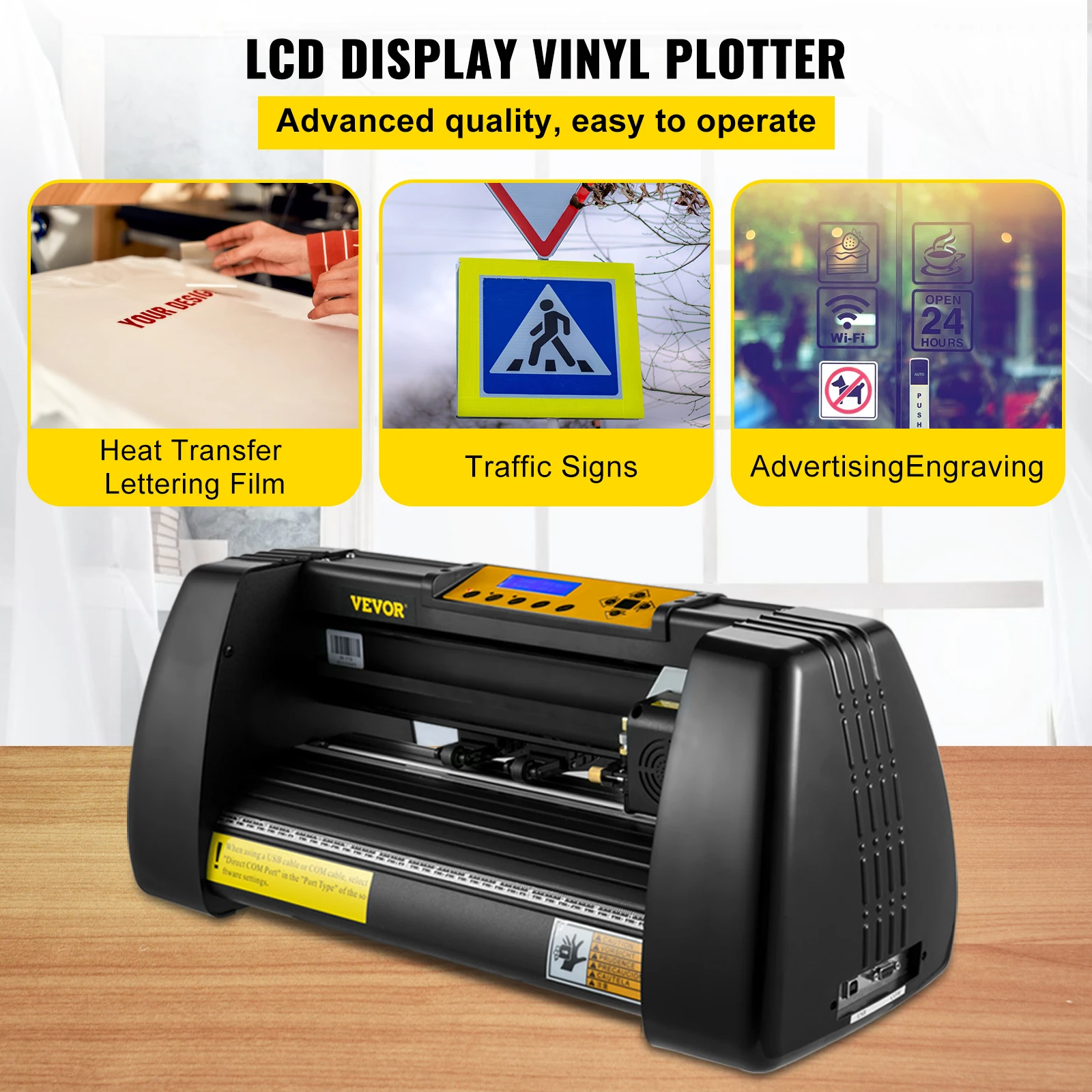 VEVOR 14 pollici taglierina in vinile macchina Computer Windows Software 3 lame 1 portapenne stampante Plotter da taglio per pubblicità