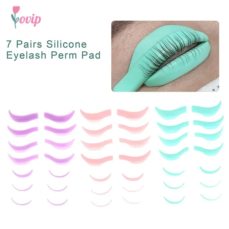 7 Pairs Silicone Eyelash Perm Pad Recycling Makeup Lifting Lashes Rods Shield 3D Eyelash Curler Accessories Applicator Tools