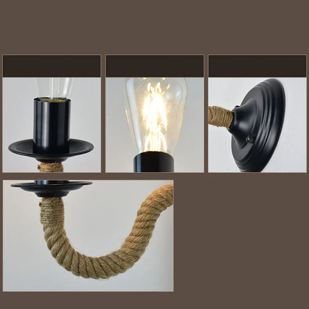 

E27 Industrial Bedside Light Bedside Rope Decoration Lamp Decoration Lamp For Home Coffee Shop Bar Wall Light