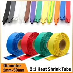 12 Colors 2:1 Heat Shrink Tube Diameter 1 2 3 4 5 6 7 8 9 10 12 14 16 20 25 30 40 50mm Polyolefin Thermal Cable Sleeve Insulated