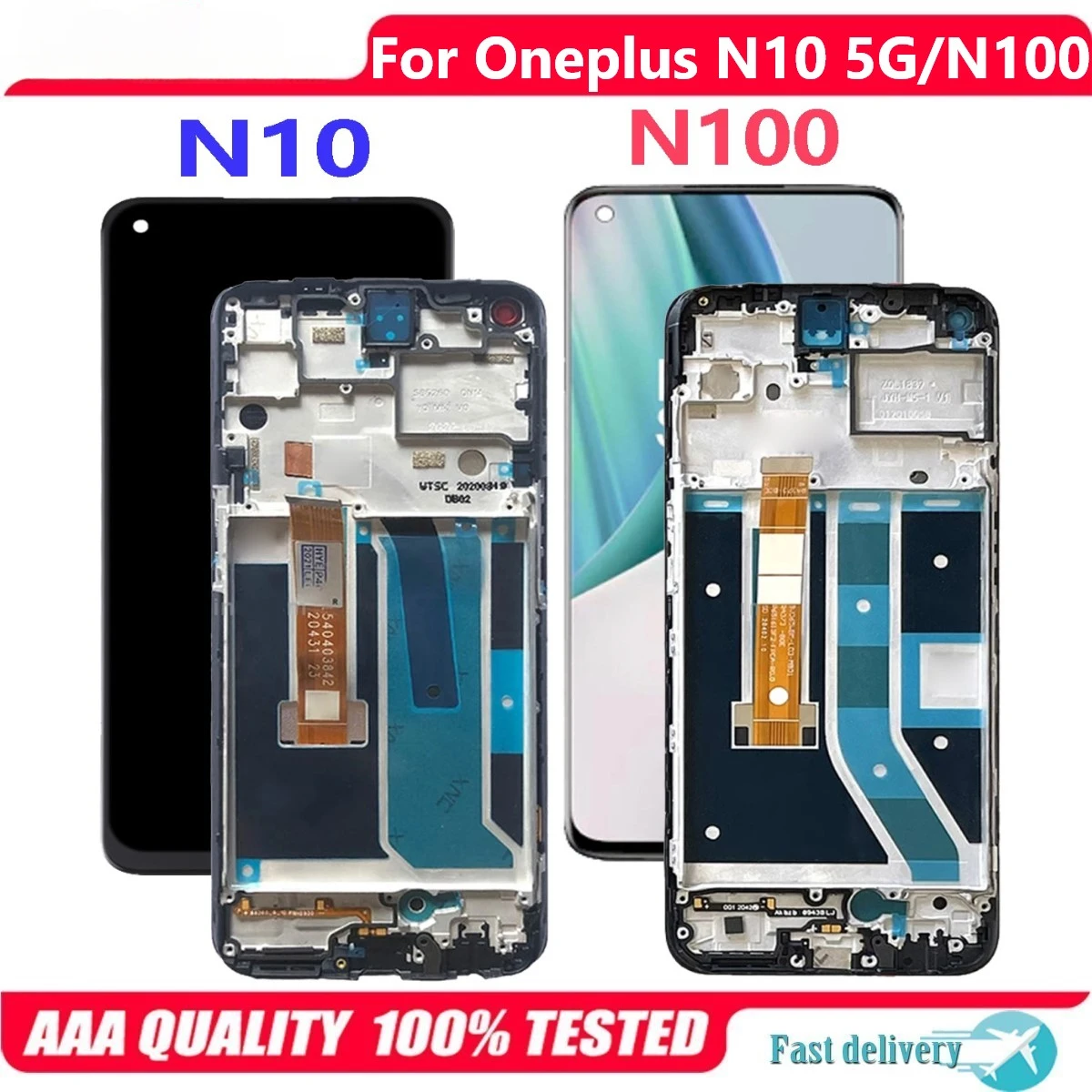 LCD Display Touch Screen Digitizer Assembly, Fit for OnePlus Nord N100, N10 5G, BE2026, BE2028, BE2013, BE2015, BE2011