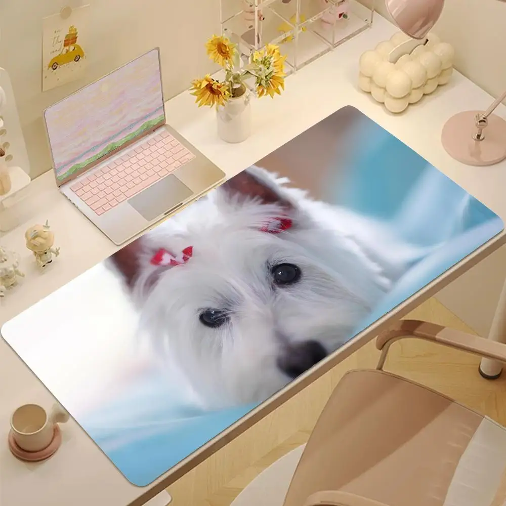 

Коврик для мыши West Highland Terrier, коврик для мыши для планшета, коврик для мыши для ноутбука, настольный коврик для мыши XL, милый коврик для игровой клавиатуры HD Rainbow, 90x40