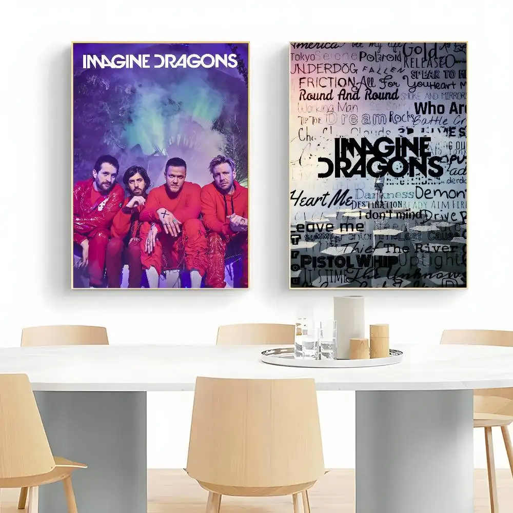 ملصق على شكل عظام D-Dragons من Rock Band Imagine HD جدار لاصق مقاوم للماء لغرفة المعيشة وغرفة النوم والديكور الجمالي #4