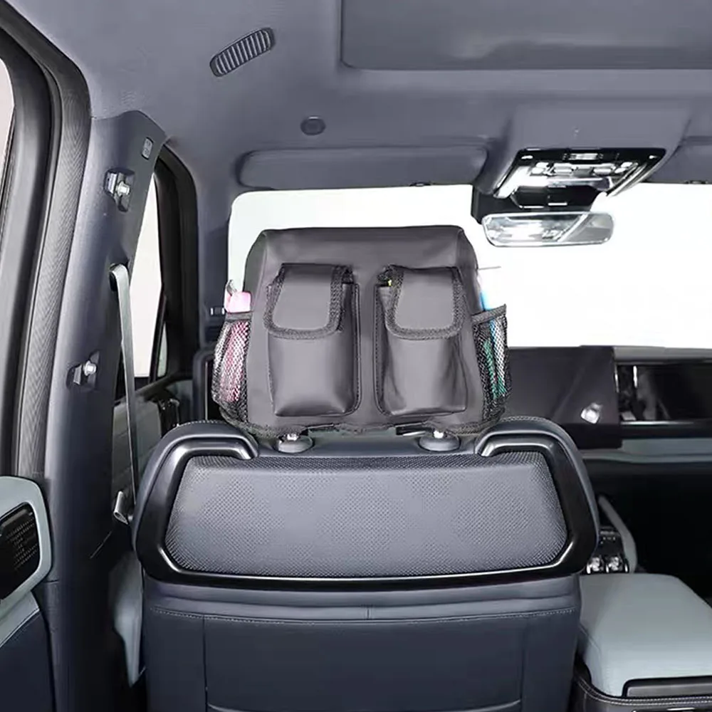For BYD Leopard 5 Denza B5 2023-2026 Headrest Multi-Function Organizer Mesh Pocket Glasses & Small Items Storage Bag Accessories