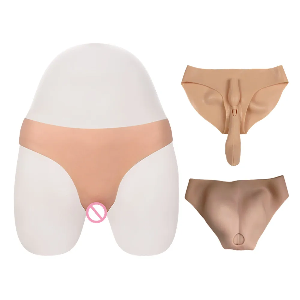 Artificial Silicone Vagina Pants Hide Penis Crossdresser Pantis Transgender Underwear For Man Cosplay Drag Queen