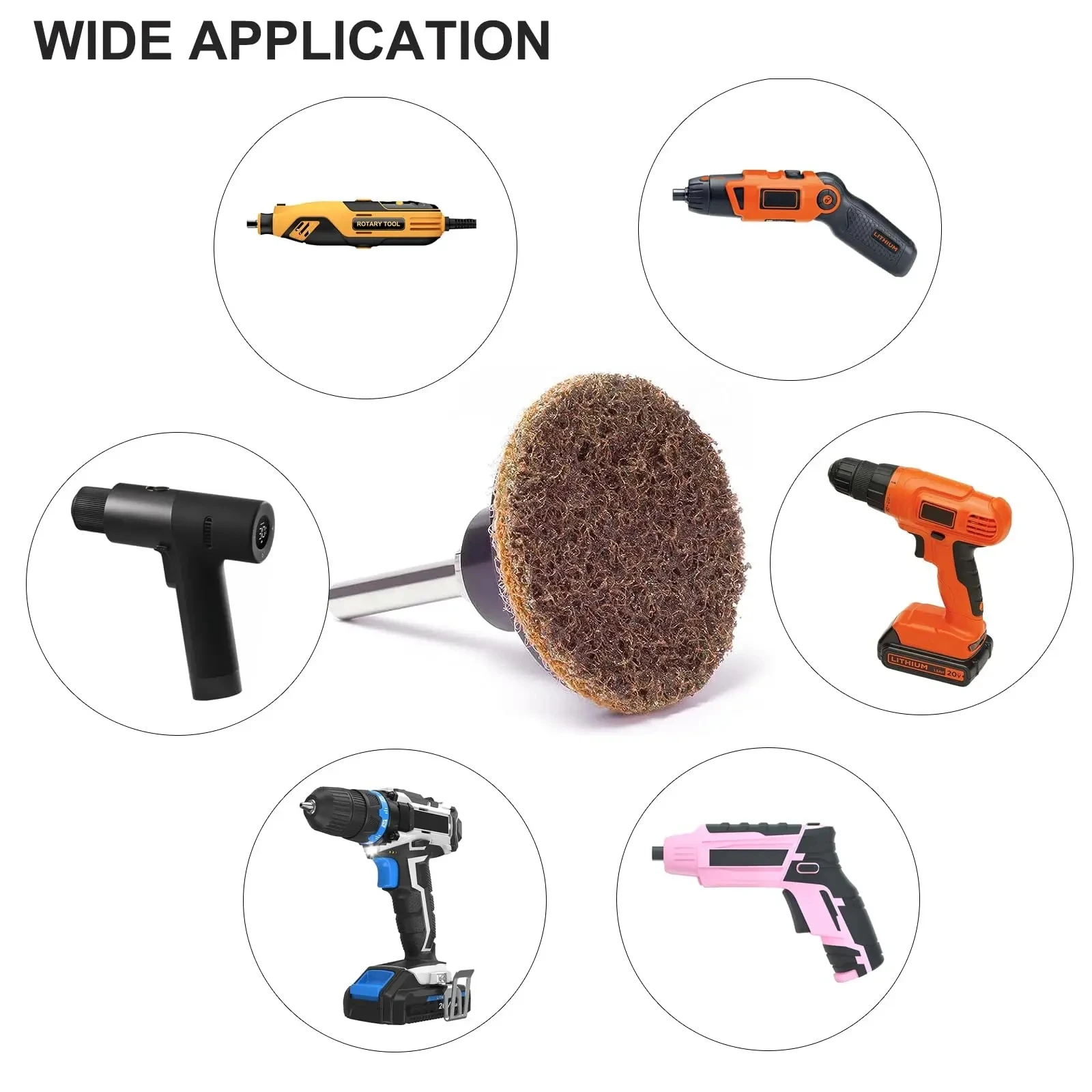 Disco di preparazione della superficie a cambio rapido da 2 pollici in lana naturale al 100% 26 pezzi disco di blocco in rotolo con dischi abrasivi in Nylon Fine/medio/grosso