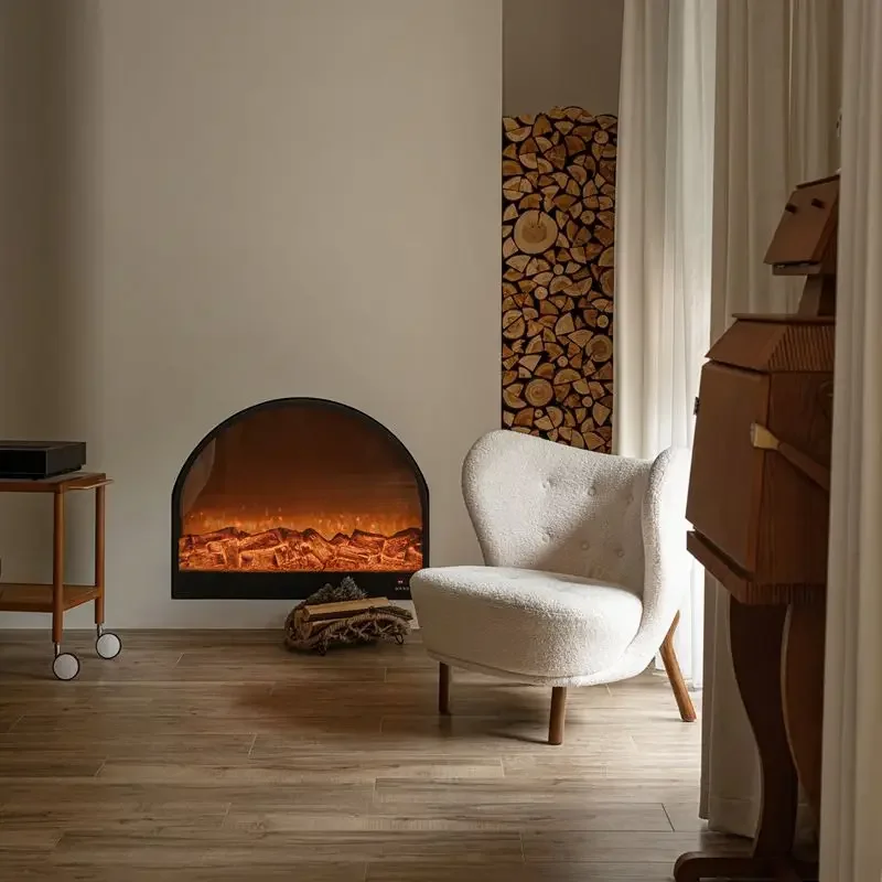 French American simulated fire fireplace core household electronic false flame living room homestay decorative electric