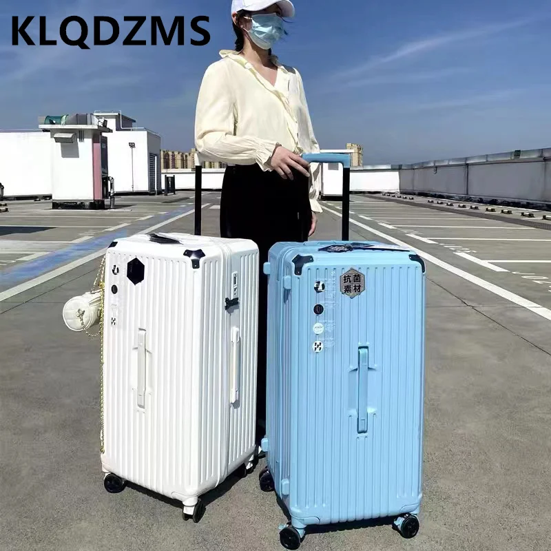 Imagem -02 - Klqdzms-mala de Bagagem para Homens e Mulheres Rolling Trolley Case Grande Capacidade Moda Pacote de Senha 22 24 26 28 30 32 34 Novo pc