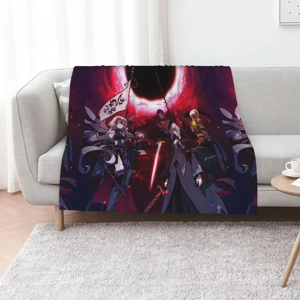 Fate Stay Night Anime Throw Blanket cosplay anime warm winter Thin Beach Bed Fashionable Soft Plush Plaid Blankets