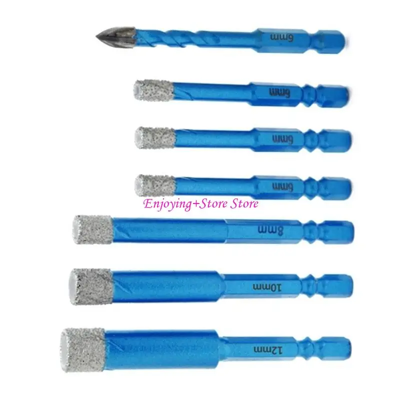 

G6DA 7Pcs Dry Diamond Drills Bit Set Small Diamond Hole Drills for Ceramic