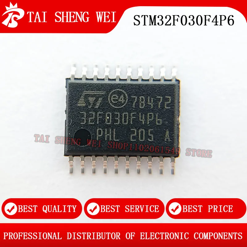 5PCS 100% New STM32F030F4P6 32F030F4P6 sop-20 Chipset