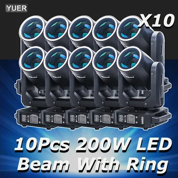 10 ชิ้น/ล็อต LED แหวน Moving Head Light 200W Beam + จุด + 18 หมุนปริซึม + Rainbow Effect Dmx Stage Light Effect Light Disco Dj