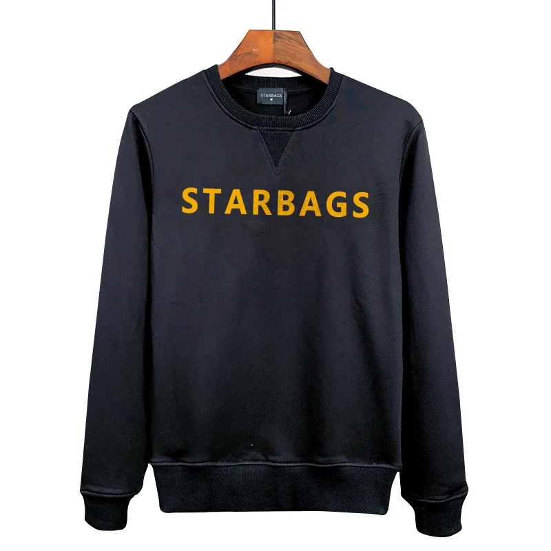 

starbags dsq 2024hoodie men's simple letter embroidery pullover spring autumn long sleeve pure cotton European and American fash