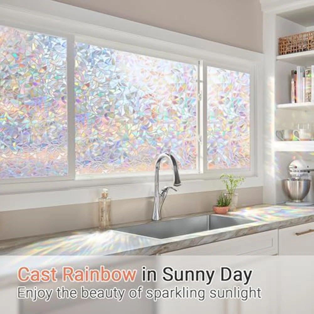 Fish Scale Pattern Static Cling Window Sticker Filters Sunlight While Adding a Splash of Color to Your Living or Working Space