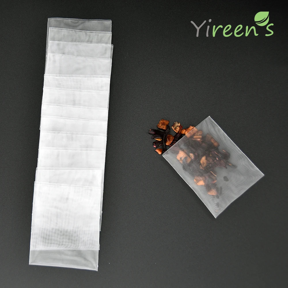 58 X 70mm 65 X 80mm 10000pcs Food Grade Nylon Tea Bags Heal Seal Multi Size Kitchen Seasoning Filter