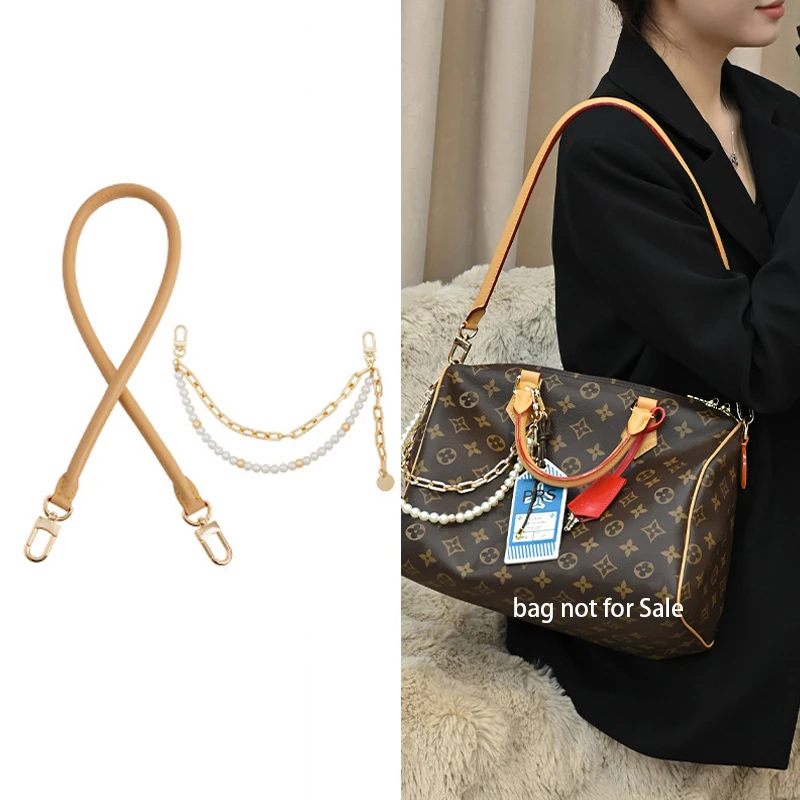 Genuine Vachetta Leather Bag Strap for LV Speedy 20 25 30 Shoulder Straps Long Bags Belts Replacement bag Accessories