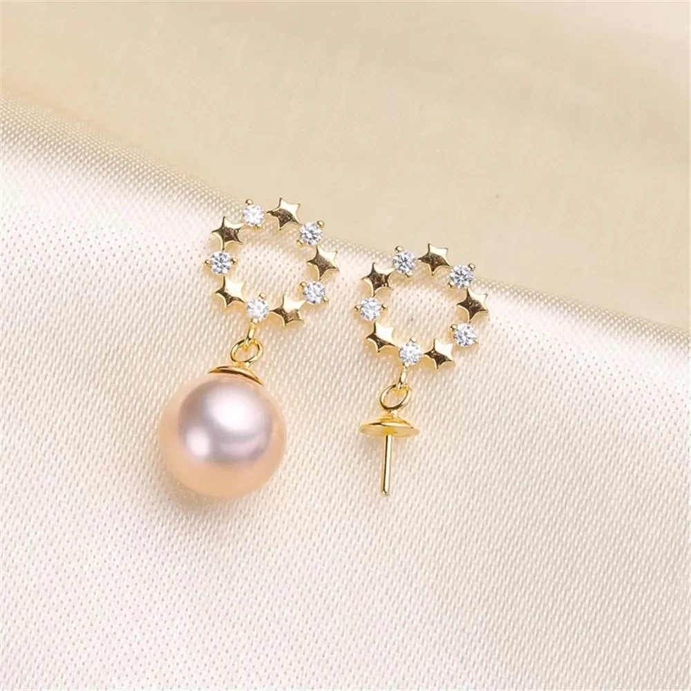 925 Stamped Alloy Gold Plating Pearl Earrings Setting DIY Jewelry Findings, Craft Supplies Handmade Earrings Accessory No Pearl
