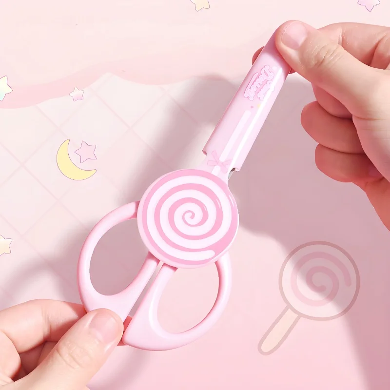 ديلي مصاصة على شكل مقص السلامة الاطفال مقص للحرف اليدوية مع طرف حاد متعة الأطفال أداة قطع الورق DIY بها بنفسك اللوازم المدرسية #3