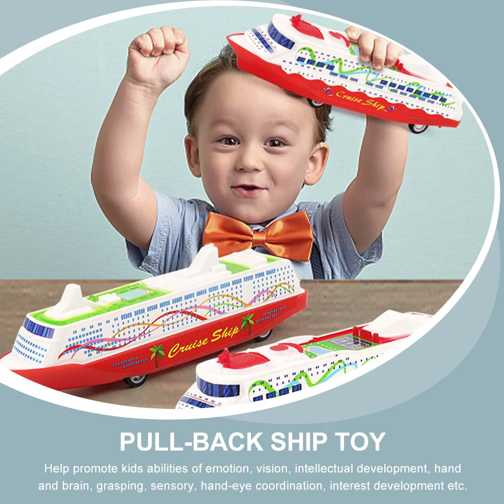 5 Pcs Kids Toy Pull Back Ship Model Educational Plaything Sliding Steam Children Desktop Adornment Gliding