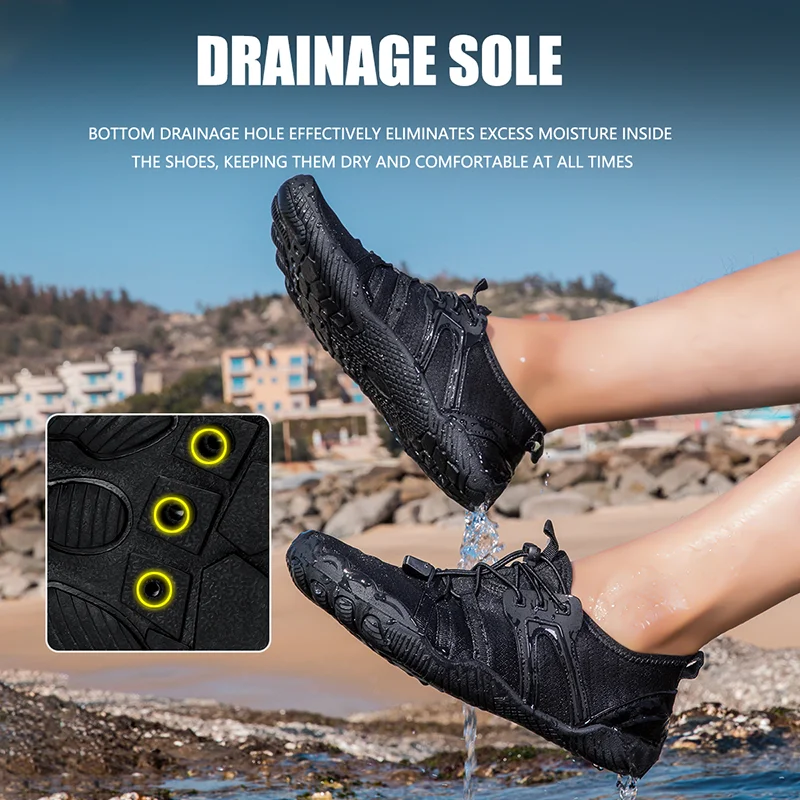 Comfortable Couple Water Shoes Quick Dry Breathable Anti Slip Wear Resistant Durable Grip for Men Women River Swimming Beach