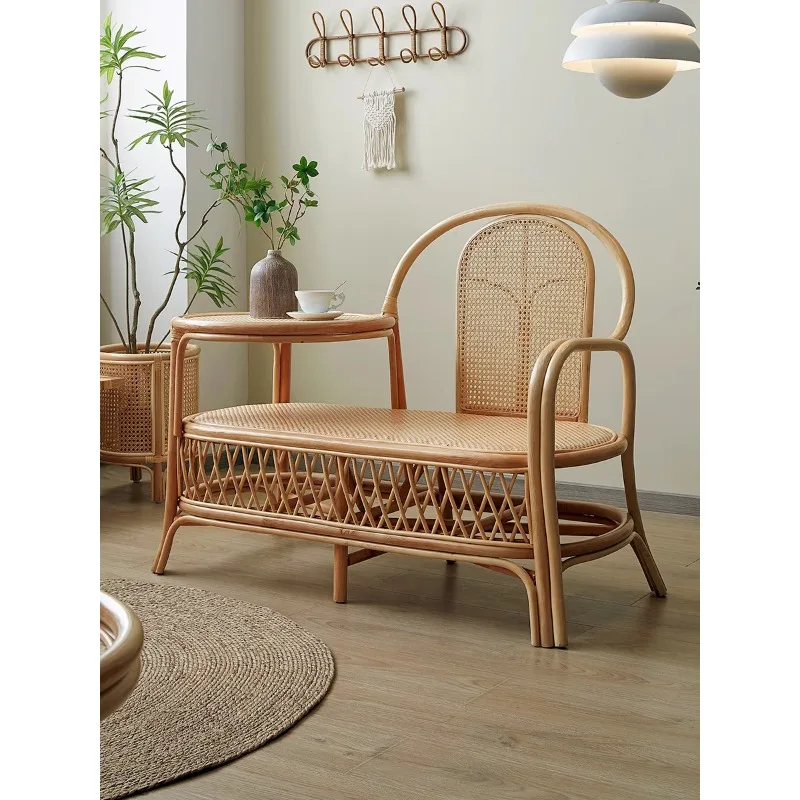 Nordic retro style single rattan sofa chair coffee one body living room balcony leisure chair home