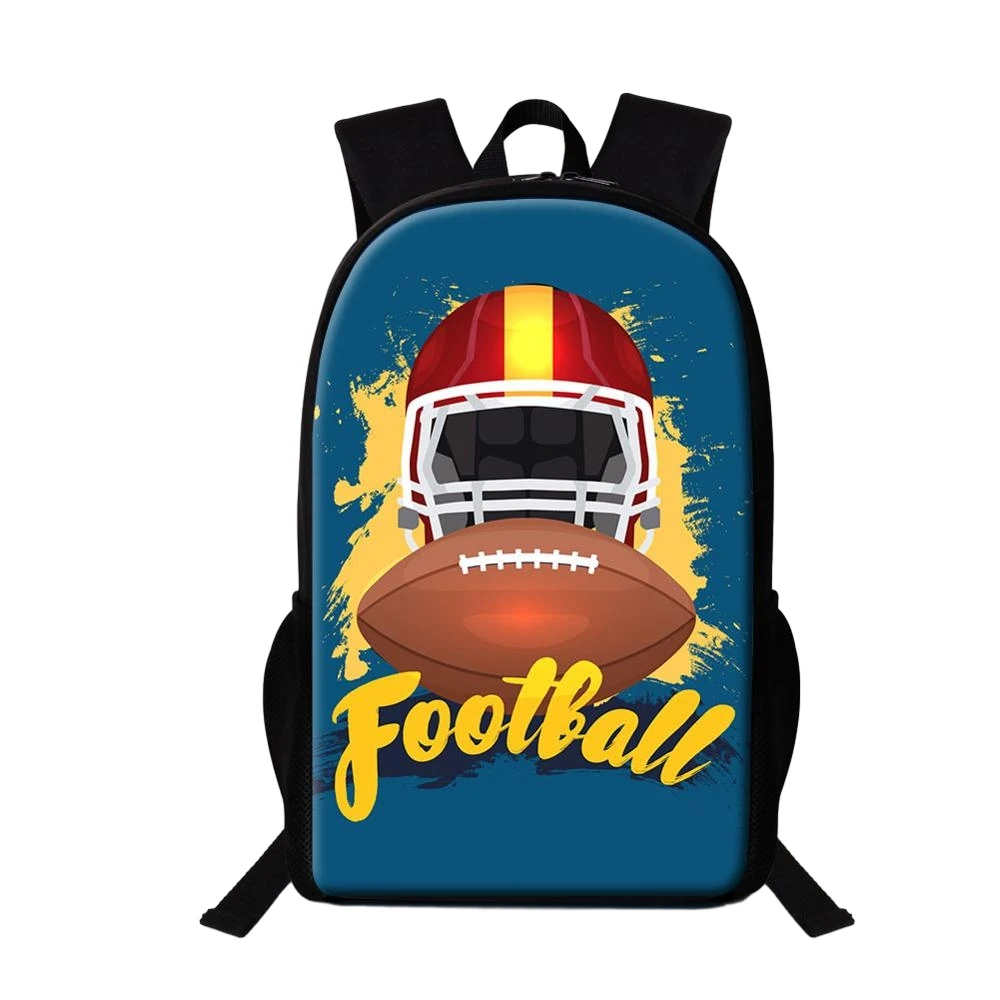 Fire Rugby Ball Cool School Backpack American Football Pattern Schoolbag for Boys Primary Rucksack Children Teenagers Bookbags