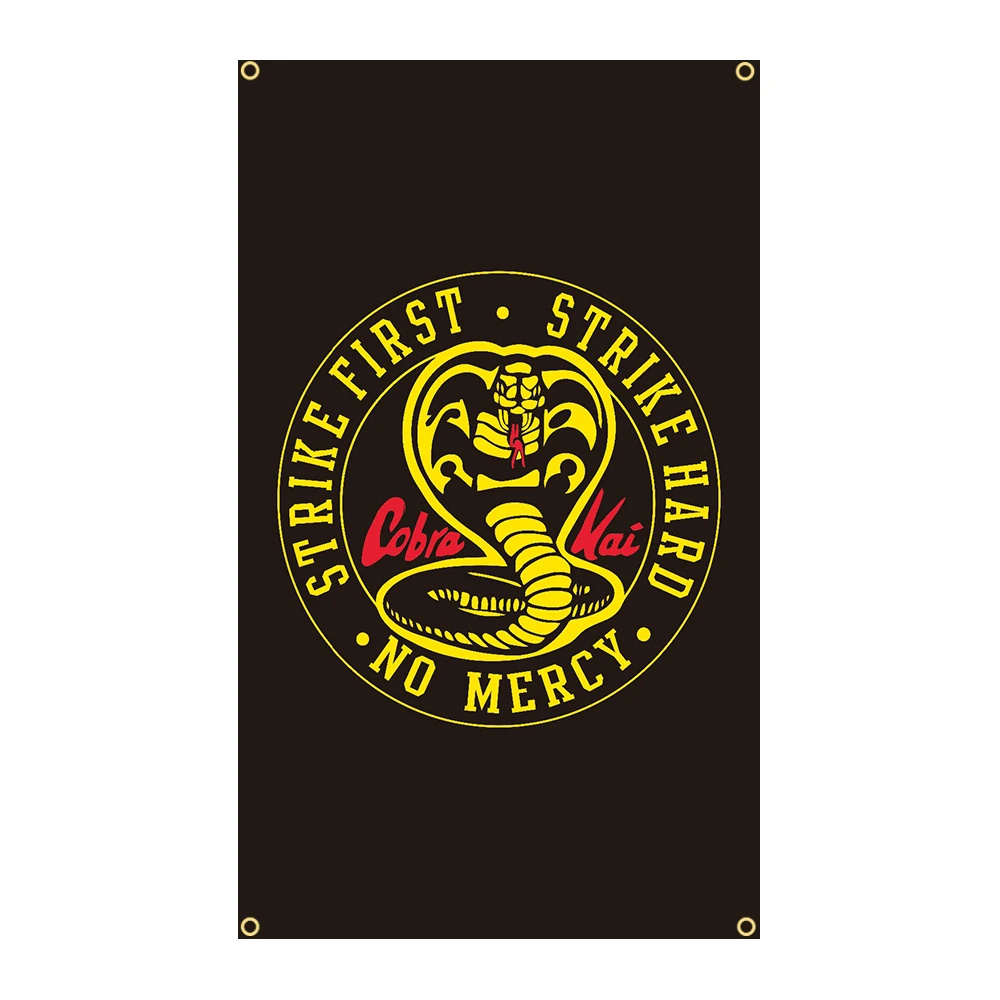 90x150cm Cobra Kai Strike First Karate Kid Flag Print Polyester Banner 3x5ft