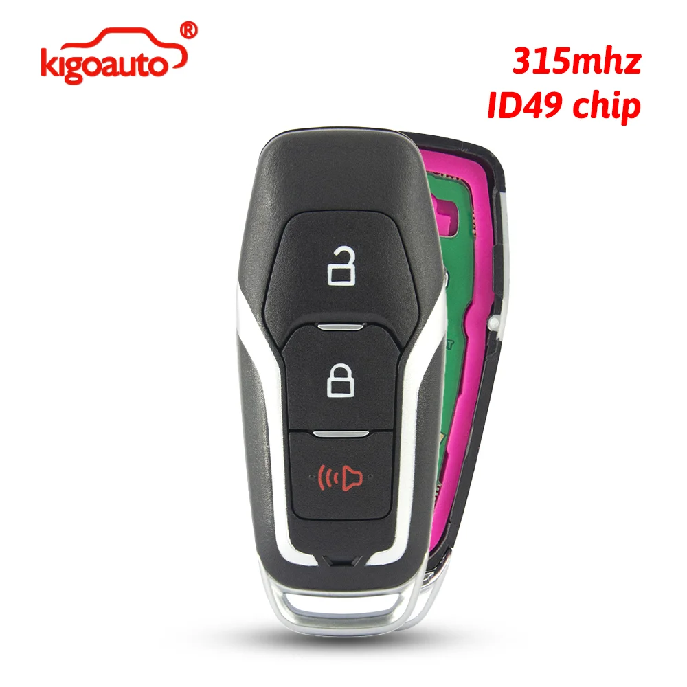 

kigoauto FCC M3N-A2C31243800 Smart key 3 button 315mhz ID49 chip for 2015-2017 Ford Explorer F-150 F-250 PN 164-R8111