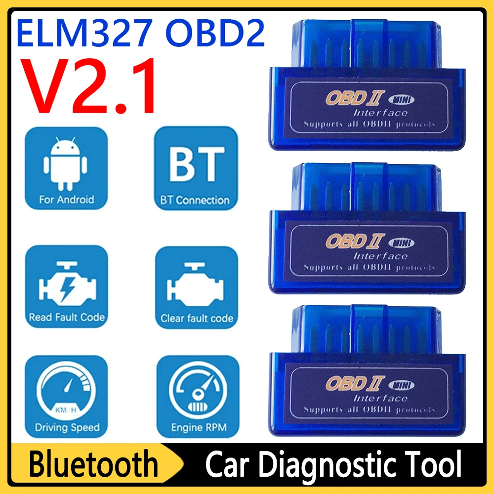 

1-5 шт., автомобильный диагностический сканер ELM327 V2.1 2 II