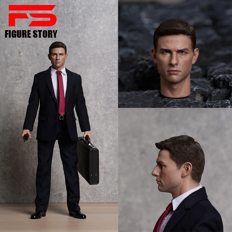 HaHtoys H006 1/6 Tom Cruis Head Sculpt Carving Model Fit 12'' Male Soldier Action Figure Body Dolls