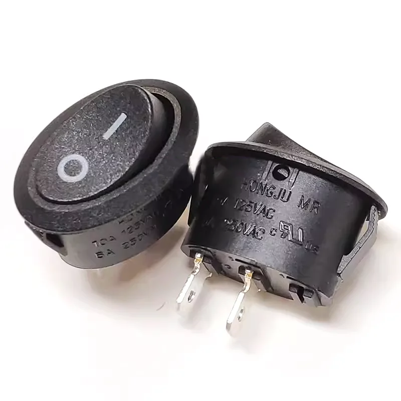 Original UL VDE CQC certified boat-shaped switch MR-2A-110-C5N-BB Oval two-pin two-stop black 6A250V T85