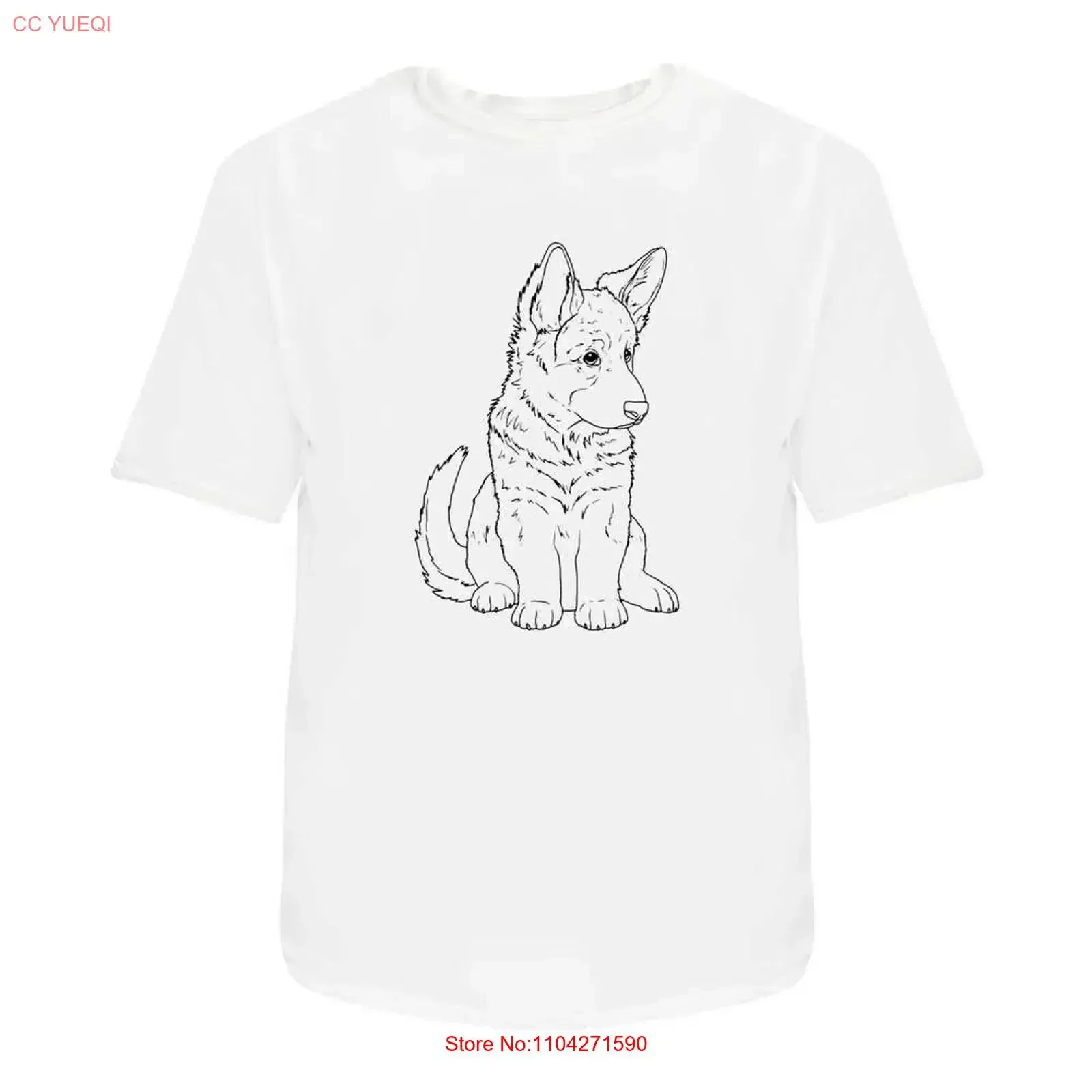 'Adorable German Shepherd Puppy' T Shirt 100 Cotton S XXL TA054662 vintage Washed Versatile fashion Slightly Breathable Soft