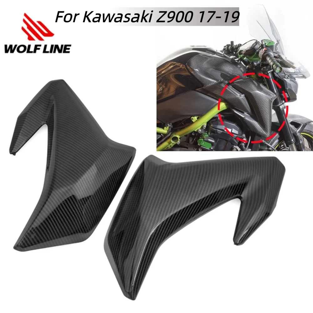 

Wolfline for Z900 Front Tank Side Fairing Cover Motorcycle Accessories for Kawasaki Z900 2017-2019 Carbon Fiber Look Frame Panel