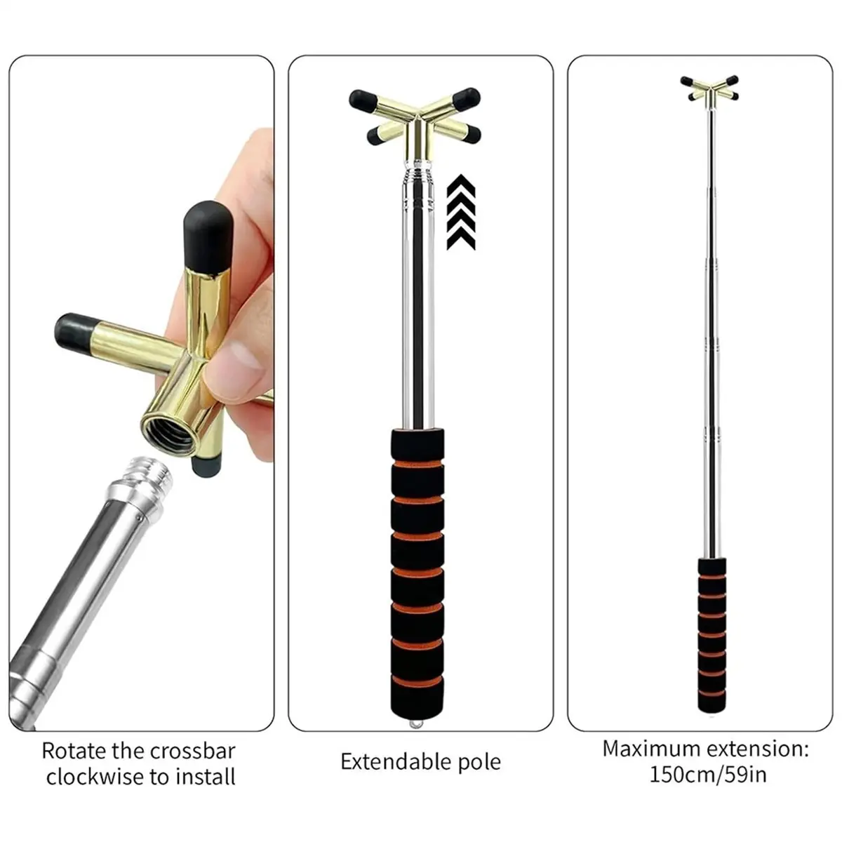 Doings Telescopic Billiards Stand Bridge Stick - Adjustable Metal Pool Rest Head for Precise, Stable