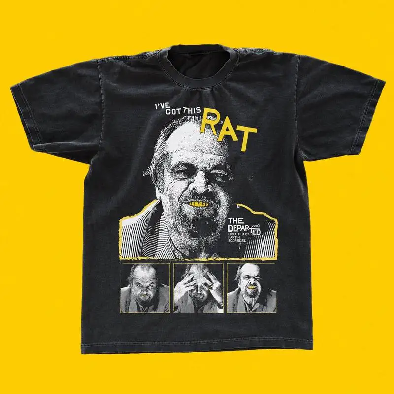 The Departed Movie Graphic T Shirt, Vintage Crime Thriller Film Print Tee, Retro 2000s Classic Cinema Unisex Short Sleeve Shirt