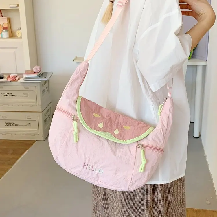 

Women Korean Fashion Crossbody Bag Design Y2k Hobos Messenger Bags Summer Pink Handbag 2025 New Cute Underarm Handbags Aesthetic